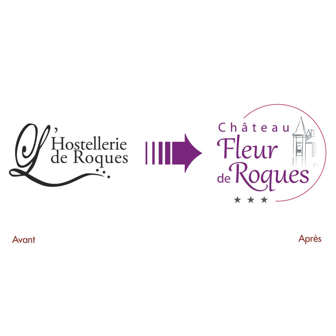 Logo chateau fleur de roques par l'agence de communication IS COMMUNICATTION