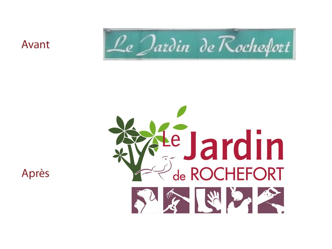 Evolution du logotype jardin de rochefort